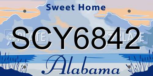 SCY6842 Alabama License Plate