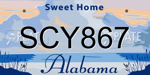 SCY867 Alabama License Plate