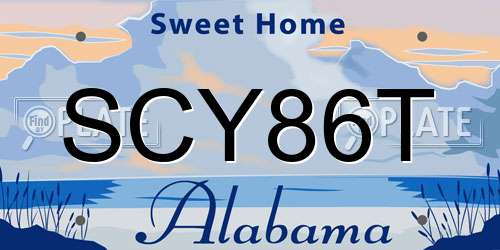 SCY86T Alabama License Plate