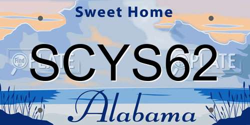 SCYS62 Alabama License Plate