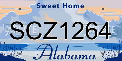 SCZ1264 Alabama License Plate