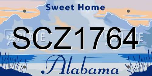 SCZ1764 Alabama License Plate
