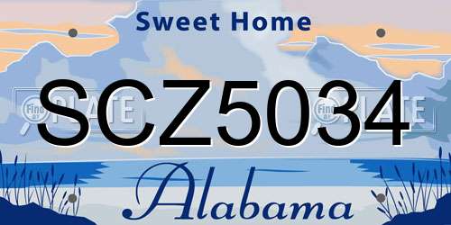 SCZ5034 Alabama License Plate