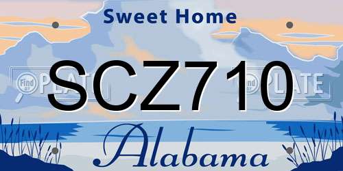 SCZ710 Alabama License Plate