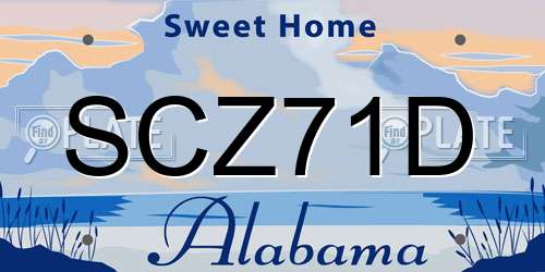 SCZ71D Alabama License Plate
