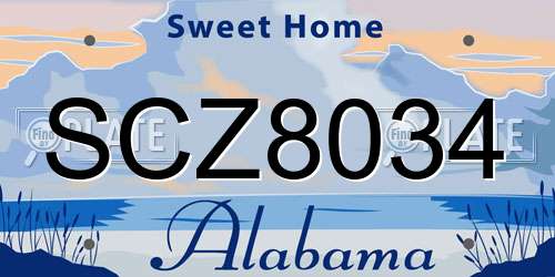 SCZ8034 Alabama License Plate