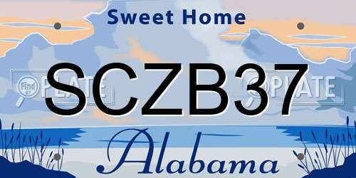 SCZB37 Alabama License Plate