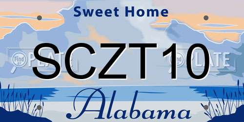 SCZT10 Alabama License Plate