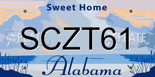SCZT61 Alabama License Plate