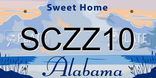 SCZZ10 Alabama License Plate
