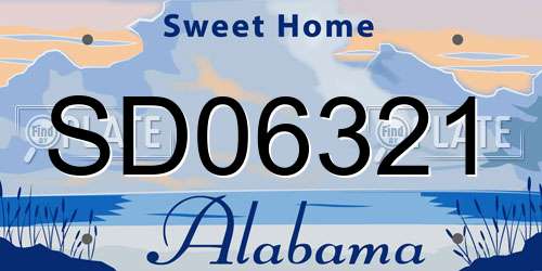 SD06321 Alabama License Plate
