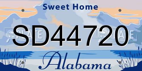 SD44720 Alabama License Plate