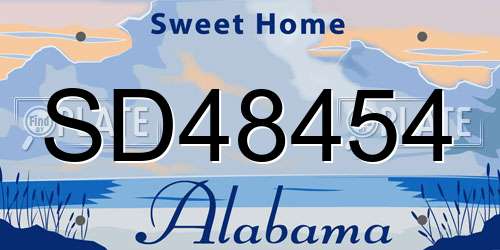 SD48454 Alabama License Plate