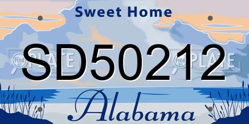 SD50212 Alabama License Plate