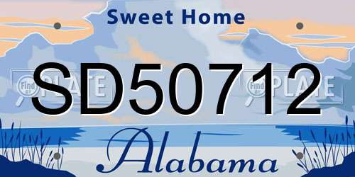 SD50712 Alabama License Plate