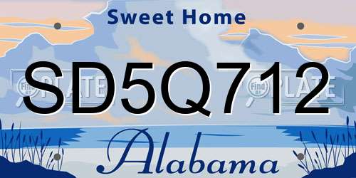 SD5Q712 Alabama License Plate