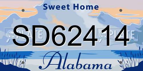 SD62414 Alabama License Plate