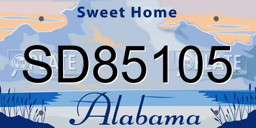 SD85105 Alabama License Plate