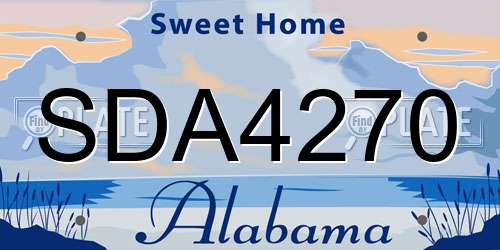 SDA4270 Alabama License Plate