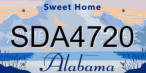 SDA4720 Alabama License Plate
