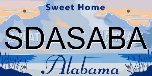 SDASABA Alabama License Plate