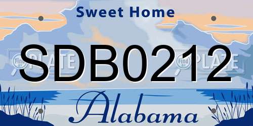SDB0212 Alabama License Plate