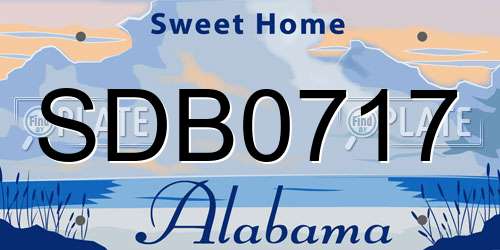 SDB0717 Alabama License Plate