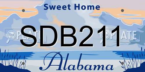SDB211 Alabama License Plate