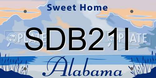 SDB21I Alabama License Plate