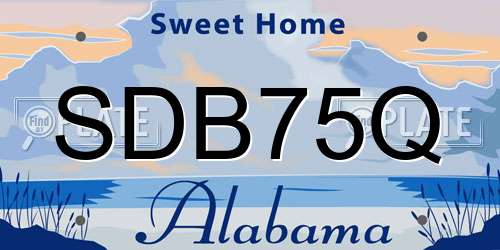 SDB75Q Alabama License Plate