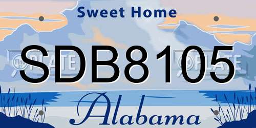 SDB8105 Alabama License Plate