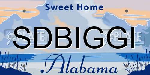 SDBIGGI Alabama License Plate
