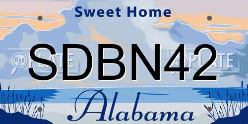 SDBN42 Alabama License Plate