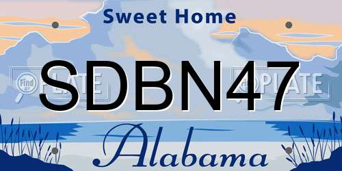 SDBN47 Alabama License Plate