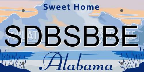 SDBSBBE Alabama License Plate
