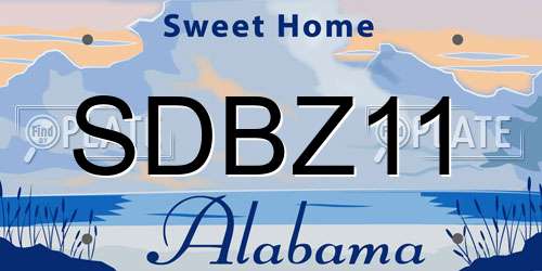 SDBZ11 Alabama License Plate