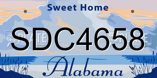 SDC4658 Alabama License Plate