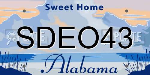 SDEO43 Alabama License Plate