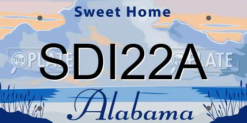 SDI22A Alabama License Plate