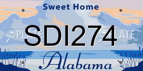 SDI274 Alabama License Plate