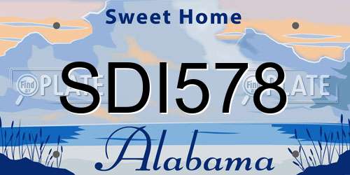 SDI578 Alabama License Plate