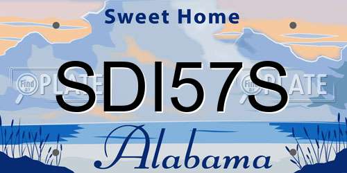 SDI57S Alabama License Plate