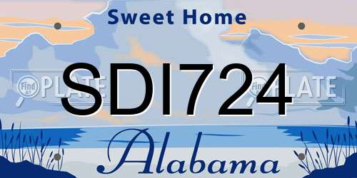 SDI724 Alabama License Plate