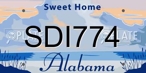 SDI774 Alabama License Plate