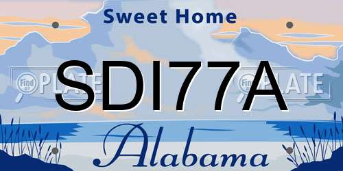 SDI77A Alabama License Plate