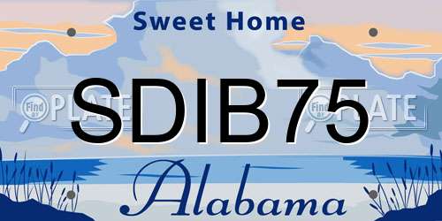 SDIB75 Alabama License Plate