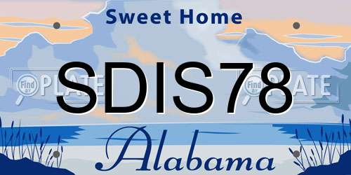 SDIS78 Alabama License Plate