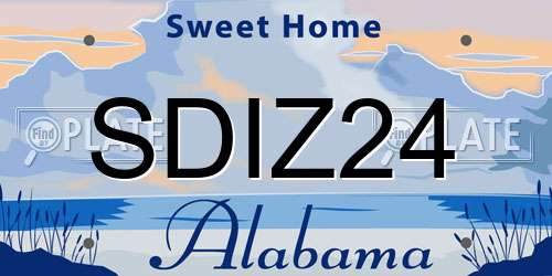 SDIZ24 Alabama License Plate