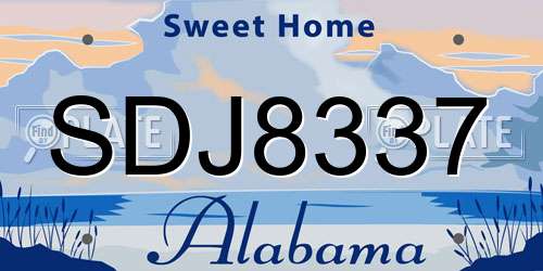 SDJ8337 Alabama License Plate