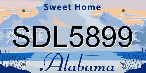 SDL5899 Alabama License Plate